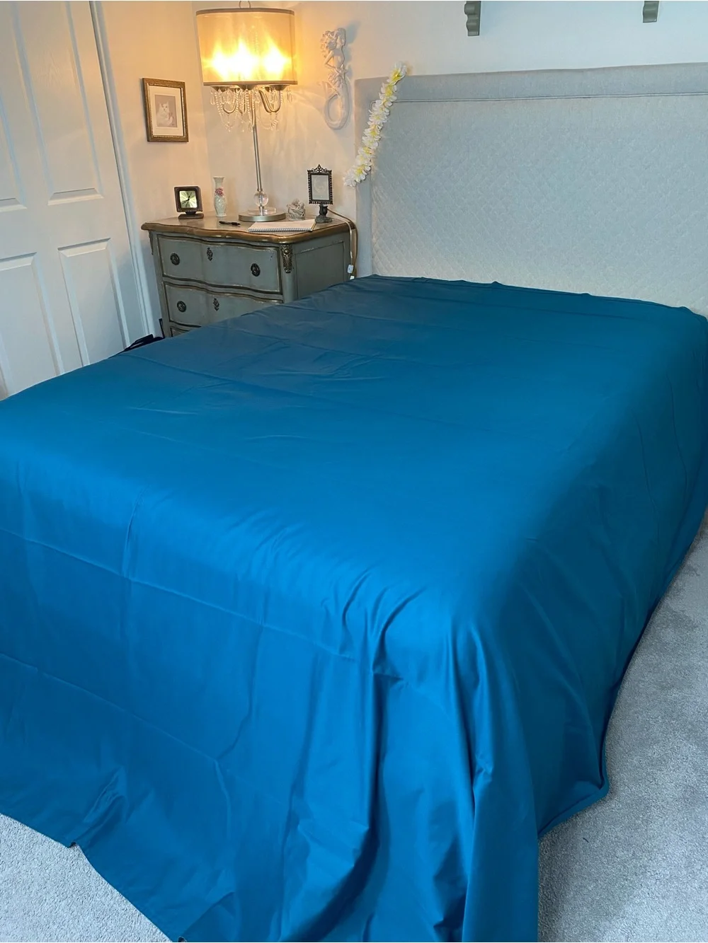 Teal Luxury King Flat Sheet 100% cotton